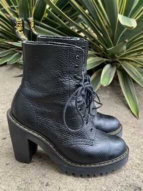 RARE Dr. Martens Kendra 10-Eye Heeled Combat Boots